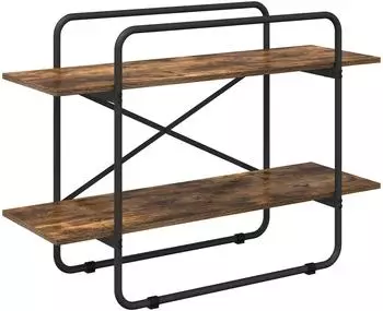 vidaXL Bücherregal 2 Ebenen, 100x35x70cm, Spanplatte, Räuchereiche