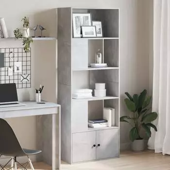vidaXL B&uuml;cherregal betongrau 70x36x189cm Holzwerkstoff (3295320)