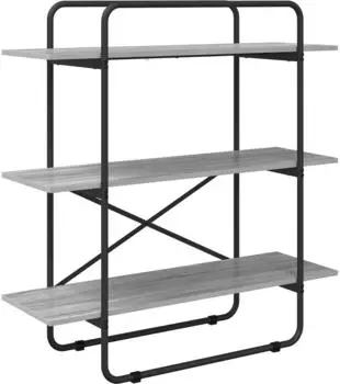 vidaXL Bücherregal 3 Ebenen, Sonoma-grau, 100x35x105cm