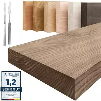 LAMO Manufaktur Schweberegal Massivholz gerade 40cm nussbaum (SW10778.52)
