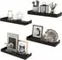 LuxusKollektion Wandregal-Set rustikal, Holz, schwarz, 4-teilig