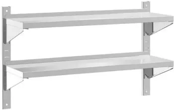 vidaXL Wandregal 2 B&ouml;den Edelstahl silber 100x30x60cm (30310)