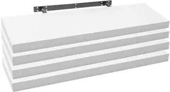 Woltu Wandregal 4er Set MDF Holz, weiß, 110x23x3,8cm (RG9316ws-4)