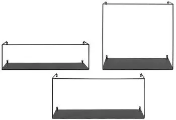 ebuy24 Ulmo Wandregal-Set, schwarz, 3-teilig, Metall (46-4293011)