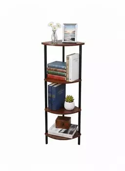 Relaxdays Eckregal, Metall/Holzwerkstoff, braun, 44,5x125x31,5cm