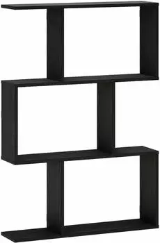 vidaXL Wandregal Holzwerkstoff schwarz, Eichen-Optik, 72x17x105cm