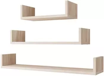 Mirjan24 Trio IV Wandregal, Holzwerkstoff, Sonoma Eiche, 80x11x18cm (800001383686)