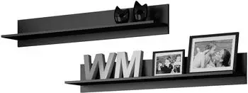 Mirjan24 Soho S05 Wandboard 2er-Set, schwarz, 125x20x20cm (800001207421)
