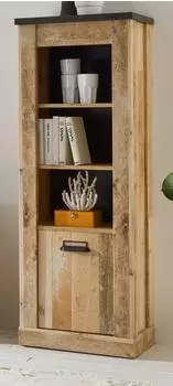 Furn.Design Stove Regalschrank Used Wood hell, anthrazit, Soft-Close, 51x146x38cm