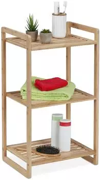 Relaxdays Bambusregal mit 3 Ablagen, 40x70x30cm