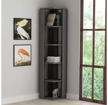 Decortie Nati Corner Bookcase Black