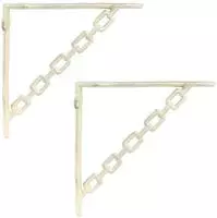 vidaXL Wandregalhalterungen 2 stk. Antik Wei&szlig; 10,5 x 10,5 x 3 cm Stahl
