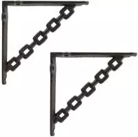 vidaXL Wandregalhalterungen 2 stk. Antikbraun 21 x 21 x 3.5 cm Stahl