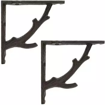 vidaXL Wandregalhalterungen 2 Stk. antikbraun 21,5x21,5x3,5cm (42038856)