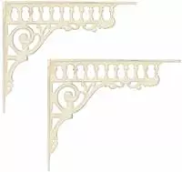 vidaXL Wandregalhalterungen 2 stk. Antik Wei&szlig; 27,5 x 23 x 4 cm Stahl
