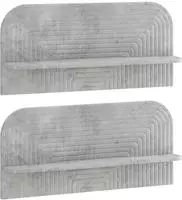 vidaXL Wandregal 2 stk. Betongrau 80,5 x 13,5 x 37,5 cm Holzwerkstoff