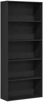 vidaXL B&uuml;cherregal Schwarz Eichen-Optik 80x30x189cm Holzwerkstoff (3329274)