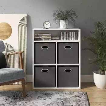 VICCO Luigi Kinderregal f&uuml;r 4 Faltboxen, wei&szlig;