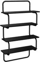 vidaXL 4-stufiges Wandregal Schwarz Eichen-Optik 60 x 24,5 x 104 cm