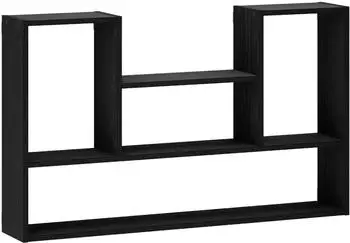 vidaXL Wandregal schwarz 100x17x60cm Holzwerkstoff