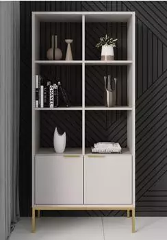 RAUMHIRSCH Austin Bücherregal Holzwerkstoff, kaschmir/gold, 80x171x40cm