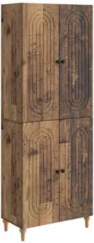 vidaXL Schranksset mit Wandregal, 2-tlg., Holzwerkstoff, Altholz-Optik
