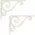 vidaXL Wandregalhalterungen 2er-Set antik weiß Stahl 23,5x28x3,5cm (42038873)