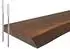 Relaxdays Wandregal Massivholz Baumkante, dunkelbraun, 70x22x3cm