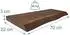 Relaxdays Wandregal Massivholz Baumkante, dunkelbraun, 70x22x3cm