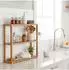 Relaxdays Badezimmer-Wandregal Holz 60x15x54cm