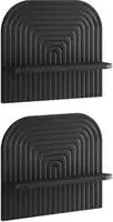 vidaXL Wandregal 2 stk. Schwarz 41 x 13,5 x 37,5 cm Holzwerkstoff