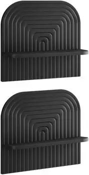 vidaXL Wandregal 2 Stk., schwarz, 41x13,5x37,5cm, Holzwerkstoff