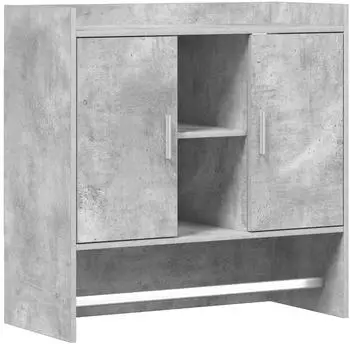 vidaXL Wandregal mit Wandhalterung, Holzwerkstoff, betongrau, 80x36x80cm (8011374)