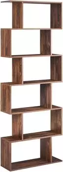 Beliani Valdosa B&uuml;cherregal 6 F&auml;cher, 191cm, dunkelbraun