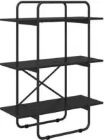 vidaXL B&uuml;cherregal 3 Ebenen 60 x 35 x 105 cm PB Schwarz Eichen-Optik