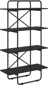 vidaXL B&uuml;cherregal 4 Ebenen 80x35x140cm, Schwarz Eichen-Optik