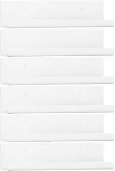 LuxusKollektion Schweberegale 6er-Set wei&szlig; Kunststoff 30x10x8cm