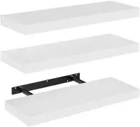 Wandregal 40cm 3er Set Schweberegal Regalbrett K&uuml;che Wei&szlig;