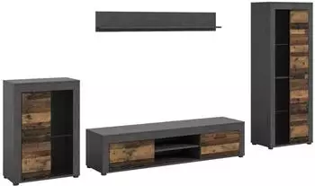 xonox.home Jam Wohnwand Eiche Dekor, 169x35x169cm (61-X8BB4W06)