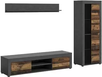 ebuy24 Jam Wohnwand Matera/Old Wood, 159x235x35cm (61-X8BB4W03)