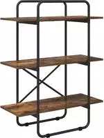 vidaXL B&uuml;cherregal 3 Ebenen 80 x 35 x 105 cm PB R&auml;uchereiche