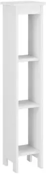 en.casa Arvika Standregal 3 Ablagen, wei&szlig;, Kunststoff, 80x17x17cm (800000625550)