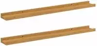 vidaXL Wandregal 2 stk. Beige 80 x 9 x 3 cm Holzwerkstoff
