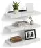 Relaxdays Wandregal 3er Set, Holzwerkstoff/Metall, weiß, 50x23x4cm