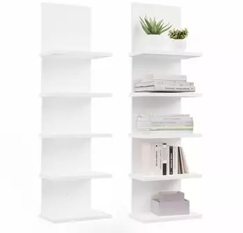 Top E Shop R5p H&auml;ngeregal mit 5 Ablagen, wei&szlig;