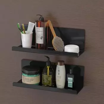 LuxusKollektion Schweberegal Acryl, schwarz, 30cm, 2 St&uuml;ck, klebend