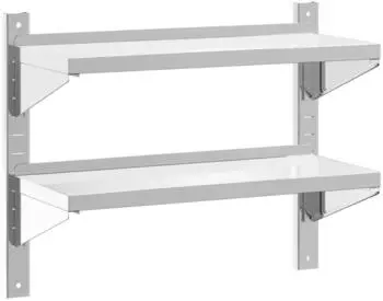 vidaXL Wandregal 2 B&ouml;den 75x30x60cm Edelstahl silber (30313)