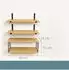 Relaxdays Wandregal 3er-Set, hellbraun, Holzwerkstoff/Metall, 40x15x15cm