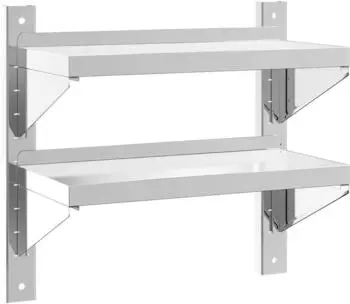 vidaXL Wandregal 2 B&ouml;den 50x23,5x48cm silber Edelstahl (30317)