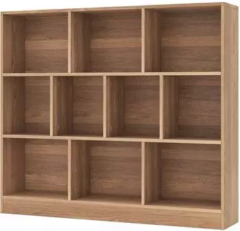 Costway B&uuml;cherregal 10 F&auml;cher, 3 Ebenen, 120x24x104cm (ON32969ZM)